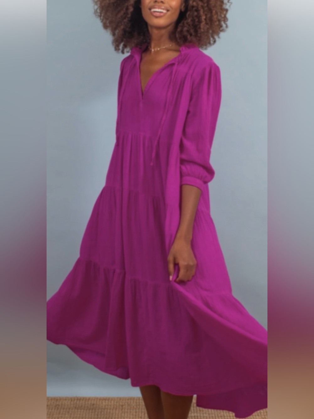 Honorine Tiered V-Neck Maxi Dress - Women